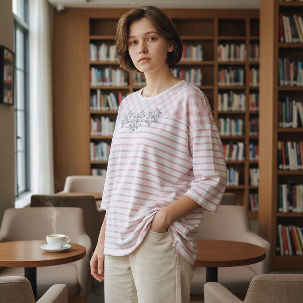 Kim Rogers Curvy Pink White Top Snowflakes Perfectly Soft Cozy Women's Size 3X